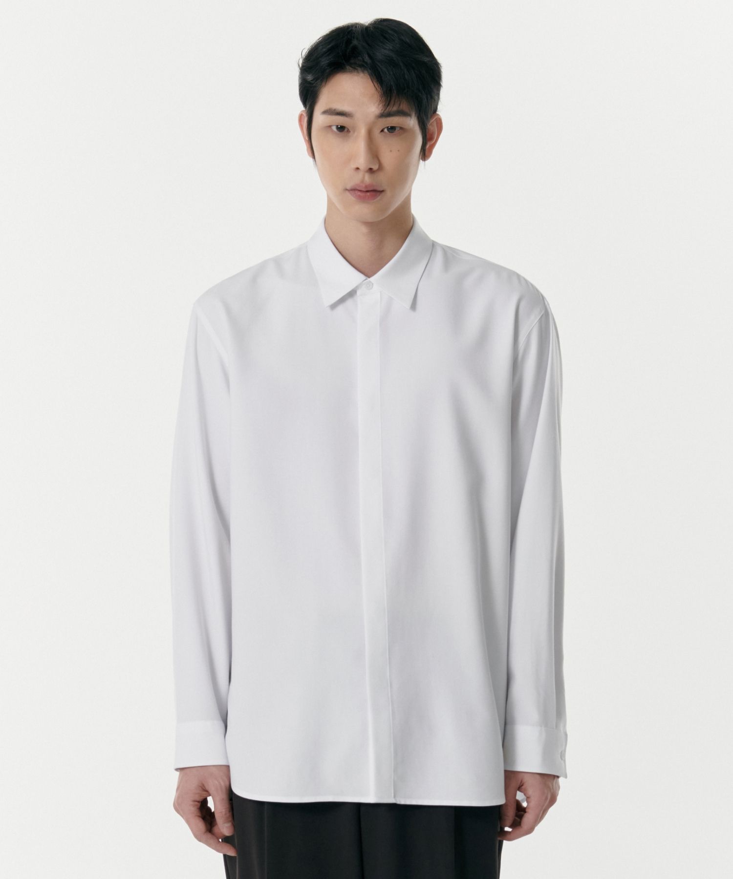 ★MUSINSA STANDARD★ Relaxed nylon crease shirt white MMDSH1 MUSINSA | MUSINSA STANDARD Relaxed Nylon Crease Shirt [White]