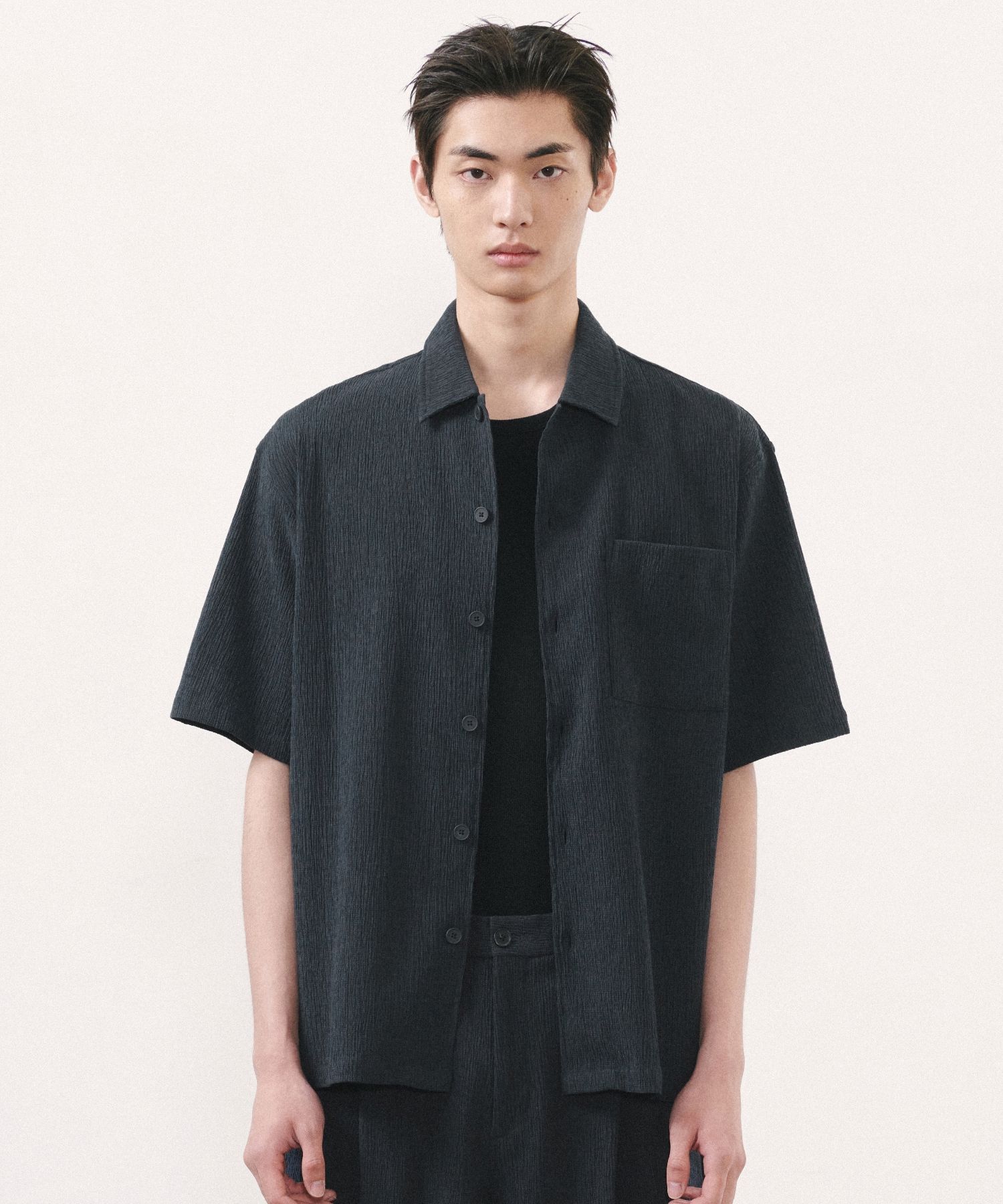 ★MUSINSA STANDARD★ Crinkle Relaxed Short Sleeve Shirt Gray MUSINSA | MUSINSA STANDARD Crinkle Relaxed Short Sleeve