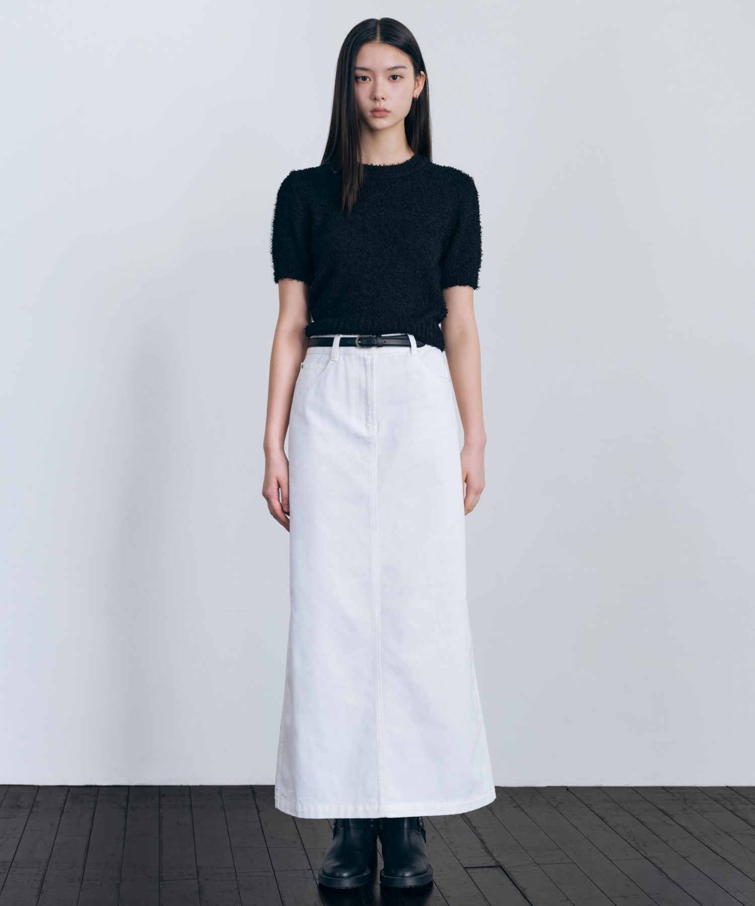 スカート musinsastandardwoman Women's CP Maxi Skirt White MWDKS102-WH Women's Syd Tiered Maxi Skirt, White - Bird & Knoll Bottoms