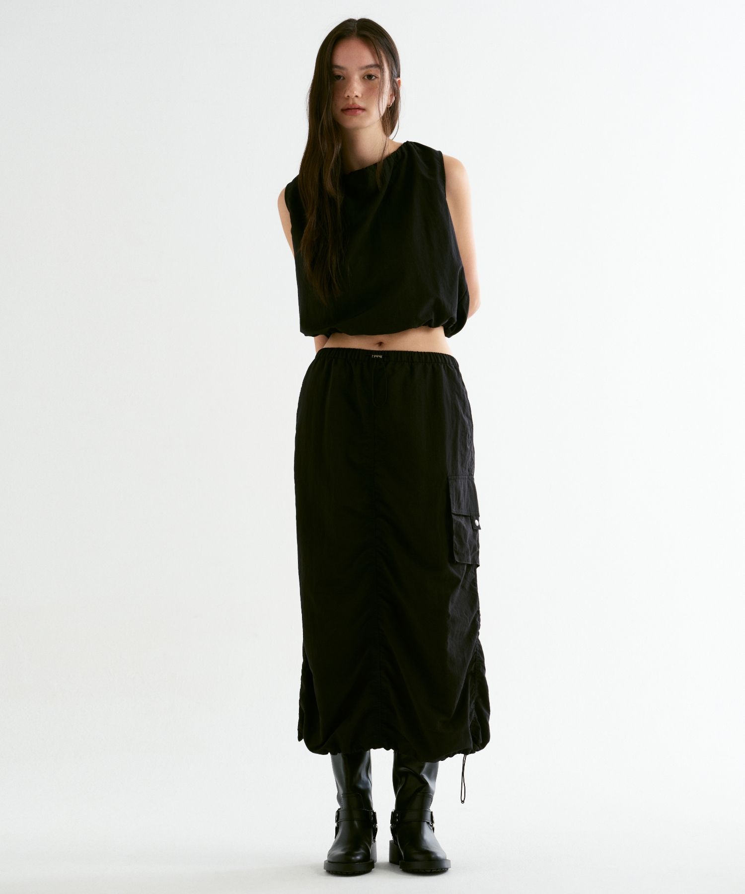 スカート musinsastandardwoman Women's Nylon Parachute Skirt Black MWD MUSINSA | MUSINSA STANDARD WOMAN Women's Nylon Parachute