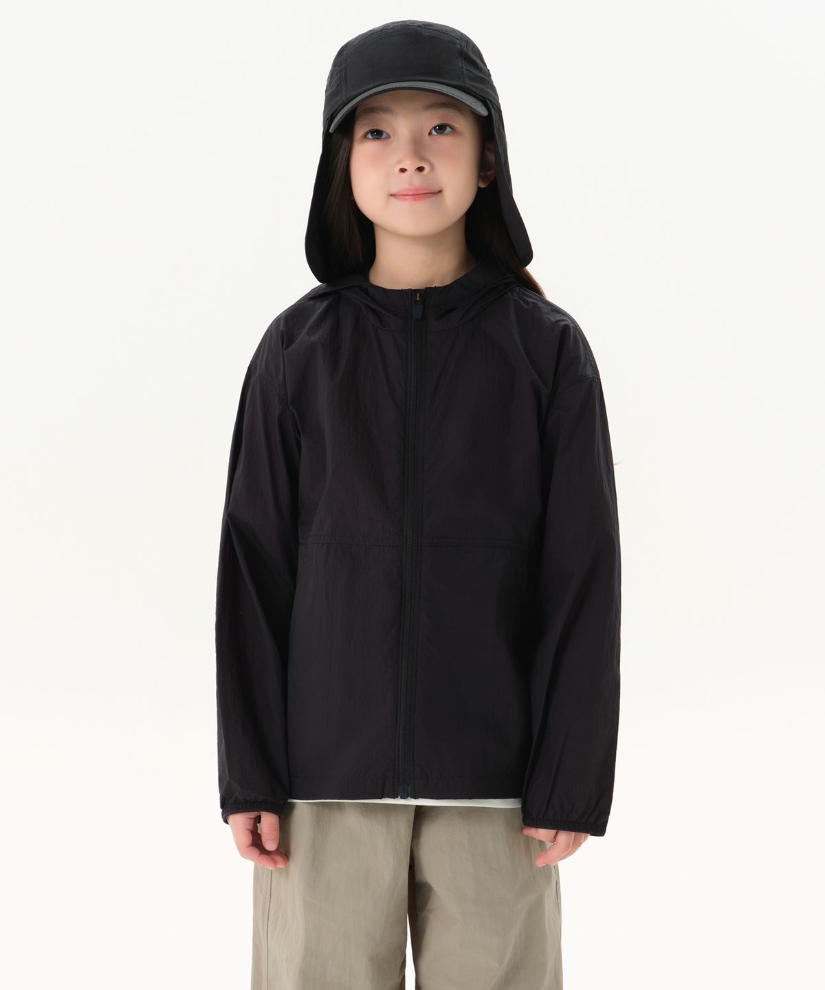 무신사 스탠다드 키즈(MUSINSA STANDARD KIDS) 라이트웨이트 패커블 윈드브레이커 재킷 [블랙]