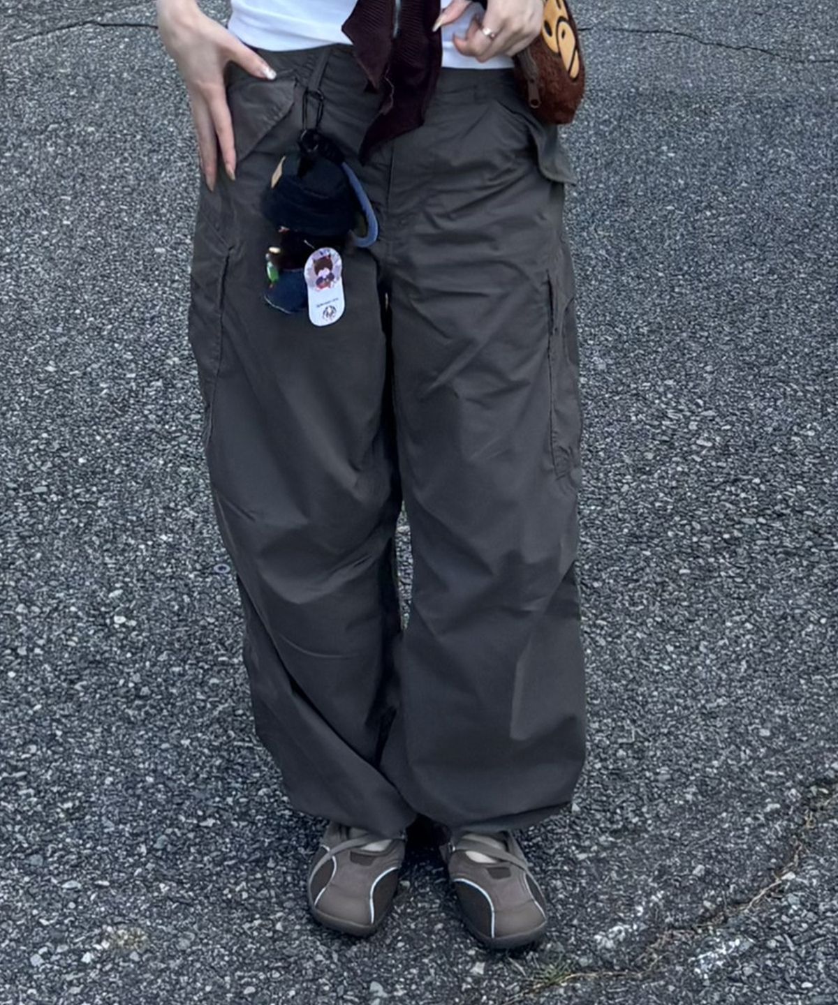 후아유(WHO.A.U) Wide Cotton Nylon Cargo Pants (U) / WHTAG3811U