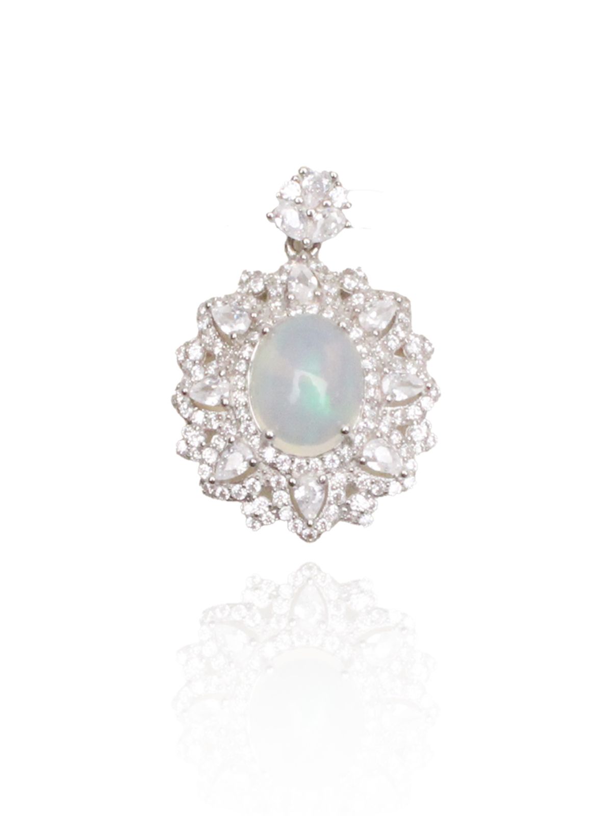 비엔베투(Bien Vetu) 8x10 mm 오팔 파베셋팅 팬던트 925실버