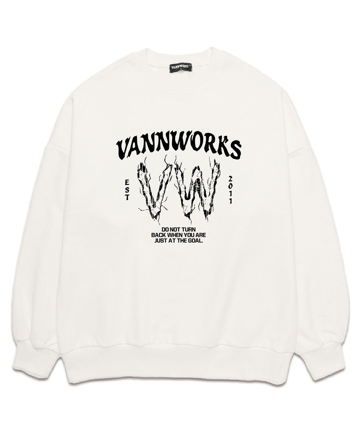 밴웍스(VANNWORKS) VW LOGO 오버핏 맨투맨 (VLS0053) 화이트