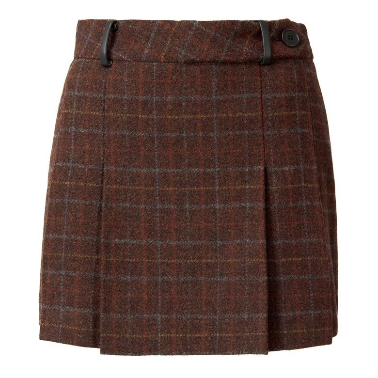 WOOL PLEATED MINI SKIRT_BURGUNDY