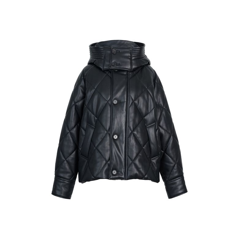 FAUX LEATHER SHELL-QUILTED JACKET_BLACK