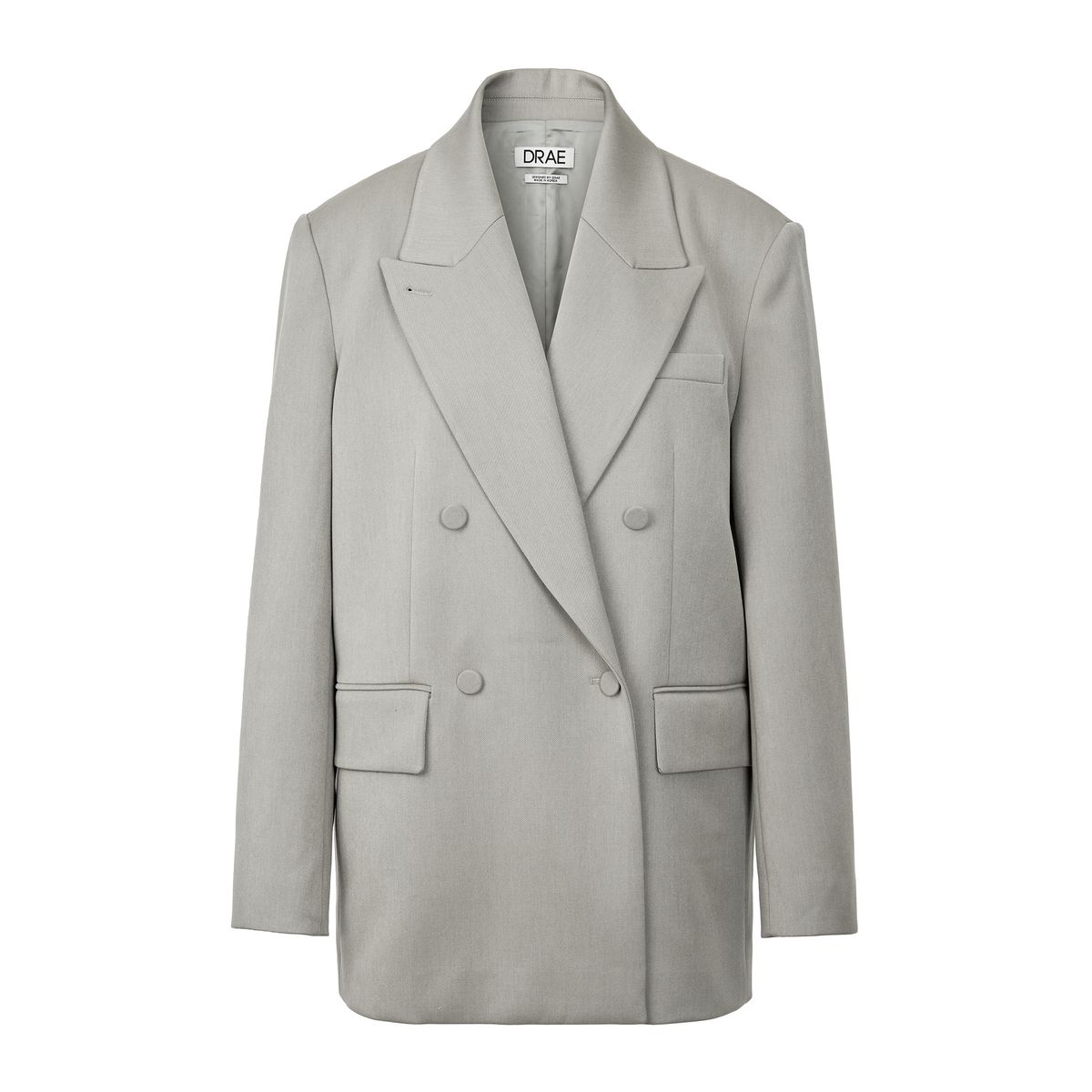 드레(DRAE) WIDE LAPEL DOUBLE JACKET_GRAY