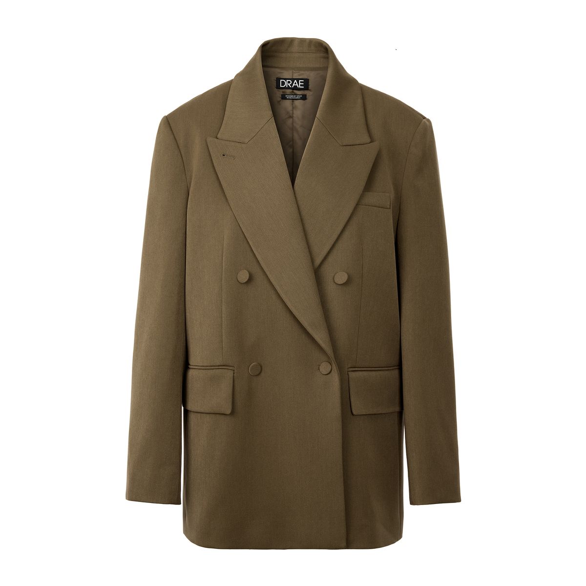 드레(DRAE) WIDE LAPEL DOUBLE JACKET_KHAKI