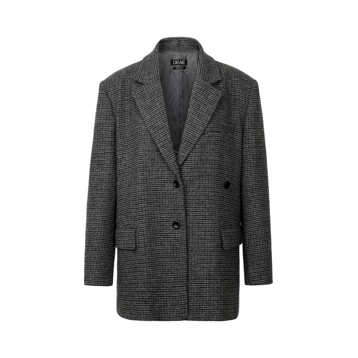 드레(DRAE) WRAP TWO BUTTON CHECK JACKET_GRAY