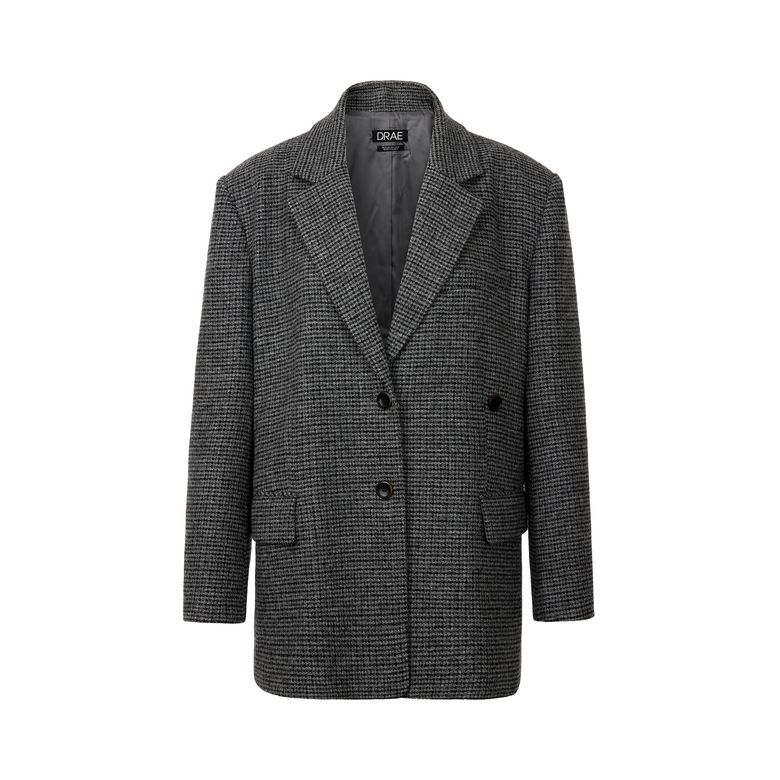 WRAP TWO BUTTON CHECK JACKET_GRAY