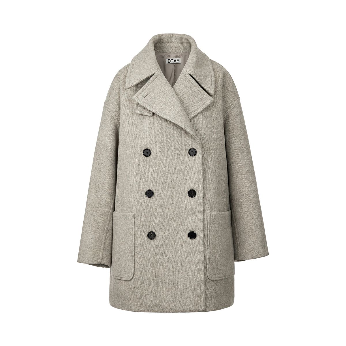 드레(DRAE) OVAL DOUBLE PEA COAT_BEIGE