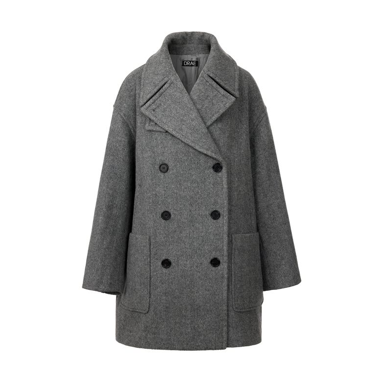 OVAL DOUBLE PEA COAT_GRAY