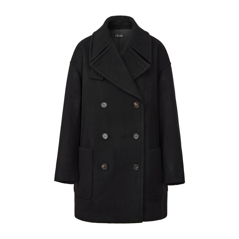 OVAL DOUBLE PEA COAT_BLACK