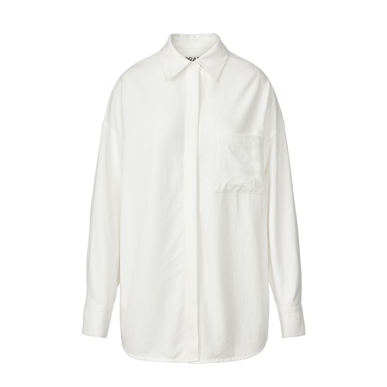 BASIC TENCEL WRAP SHIRT_WHITE