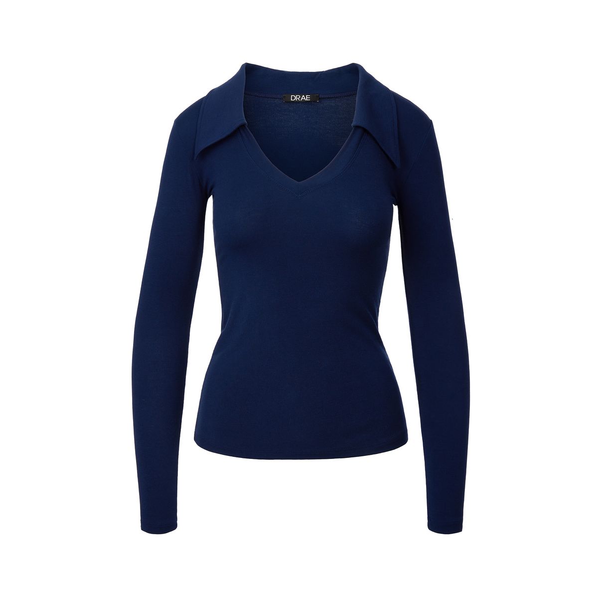 드레(DRAE) V-NECK WING COLLAR TSHIRT_NAVY