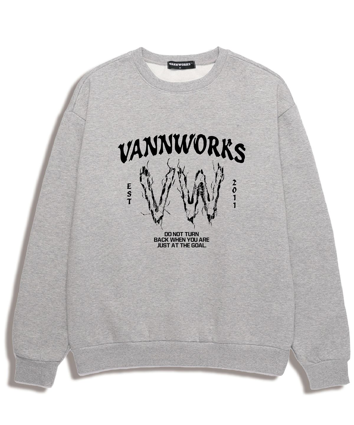 밴웍스(VANNWORKS) VW LOGO 오버핏 맨투맨 (VLS0053) 멜란지그레이