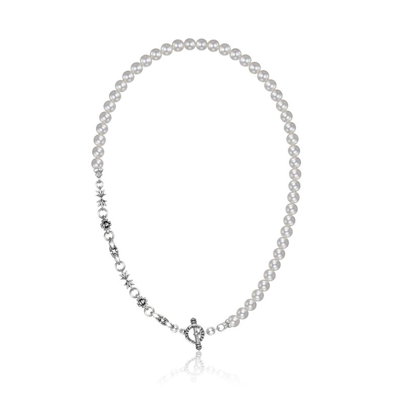 slim pearl 2way signature chain necklace [6mm]