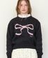 HEART RIBBON JACQUARD KNIT CHARCOAL