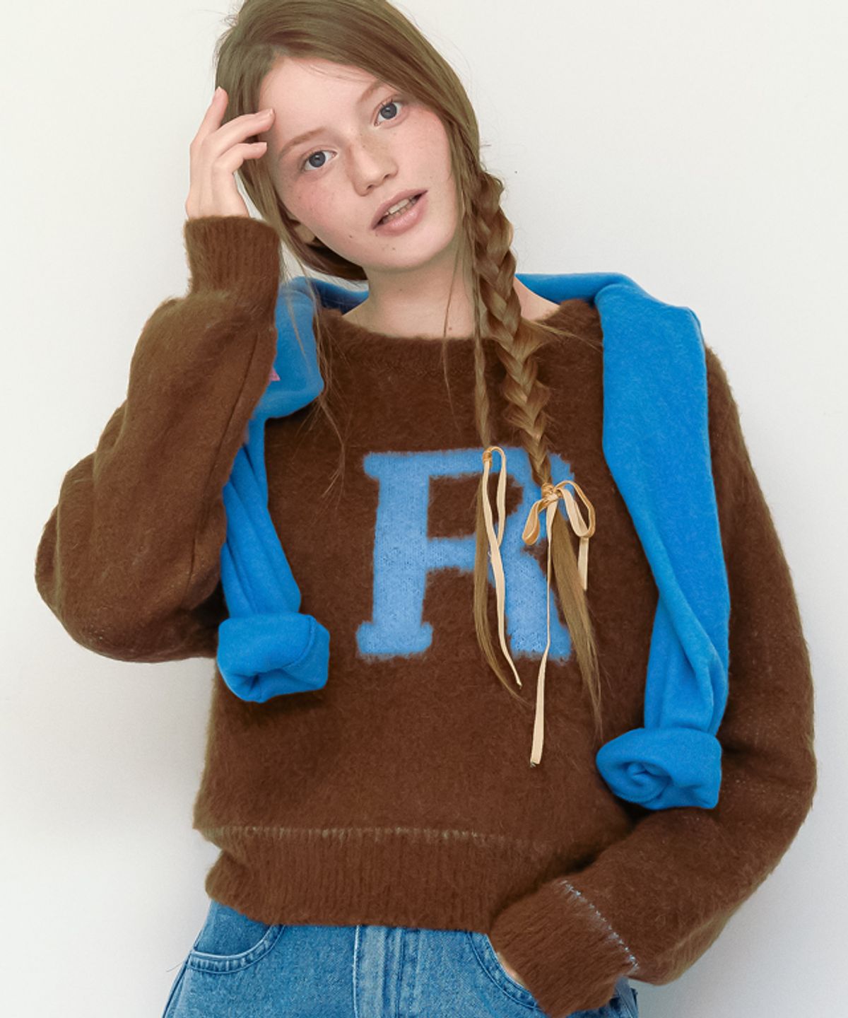 론론(RONRON) R HAIRY KNIT BROWN