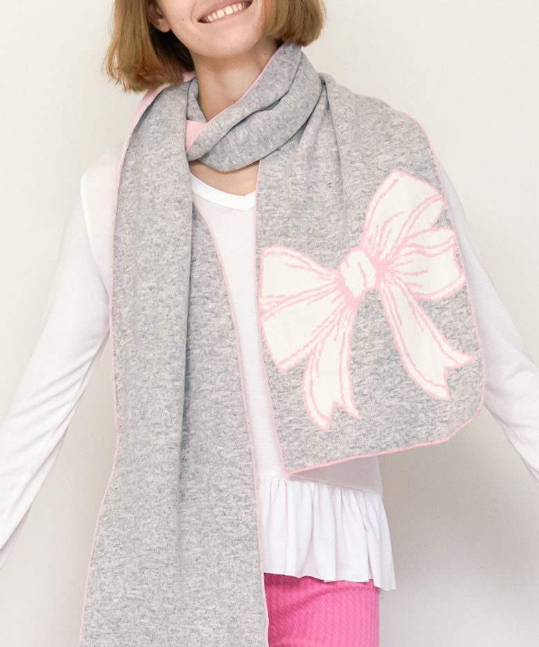 BIG RIBBON MUFFLER LIGHT GREY