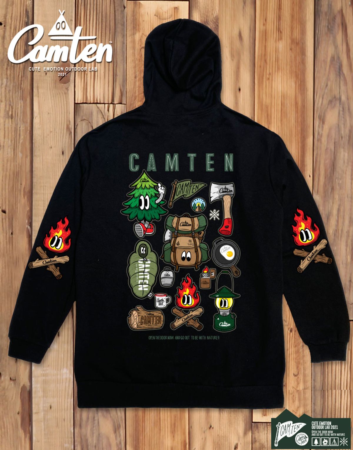 돌돌(DOLDOL) Camten-zipup-hoody-39 감성 캠핑 브랜드 캠텐 캐릭터 그래픽 집업 후드티 후디