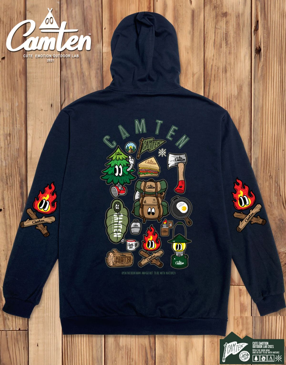 돌돌(DOLDOL) Camten-zipup-hoody-41 감성 캠핑 브랜드 캠텐 캐릭터 그래픽 집업 후드티 후디