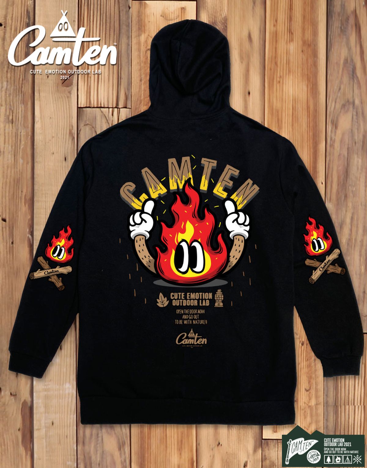 돌돌(DOLDOL) Camten-zipup-hoody-46 감성 캠핑 브랜드 캠텐 캐릭터 그래픽 집업 후드티 후디