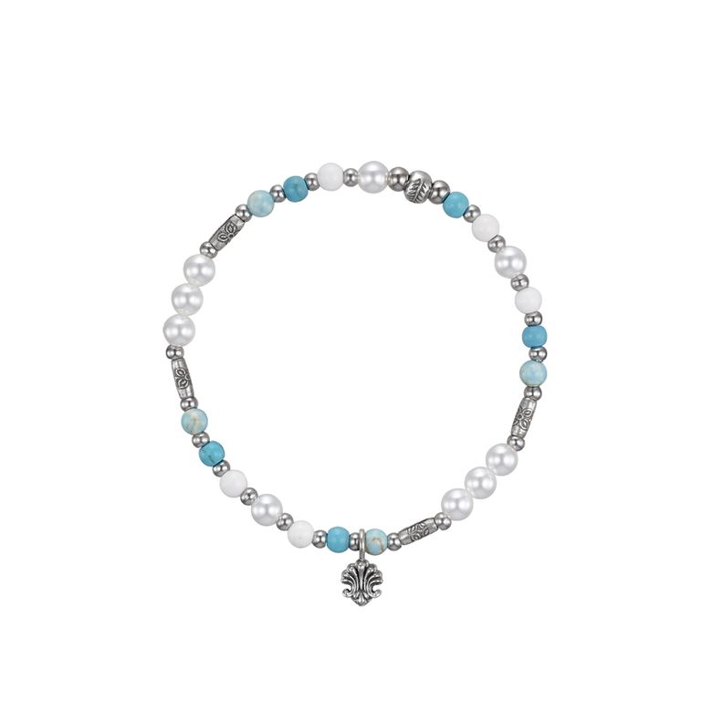 shell mint pearl karen beads bracelet