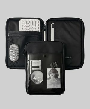 클리어버튼 태블릿 파우치_ 블랙