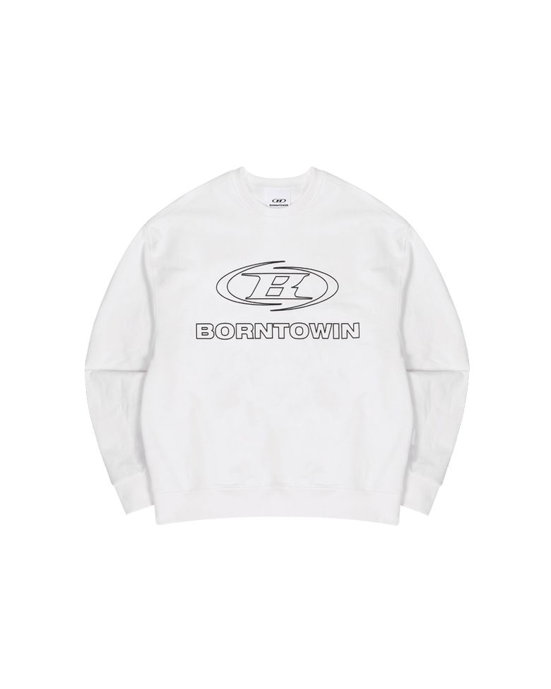 BORNTOWIN LINE LOGO SWEATSHIRTS [IVORY]