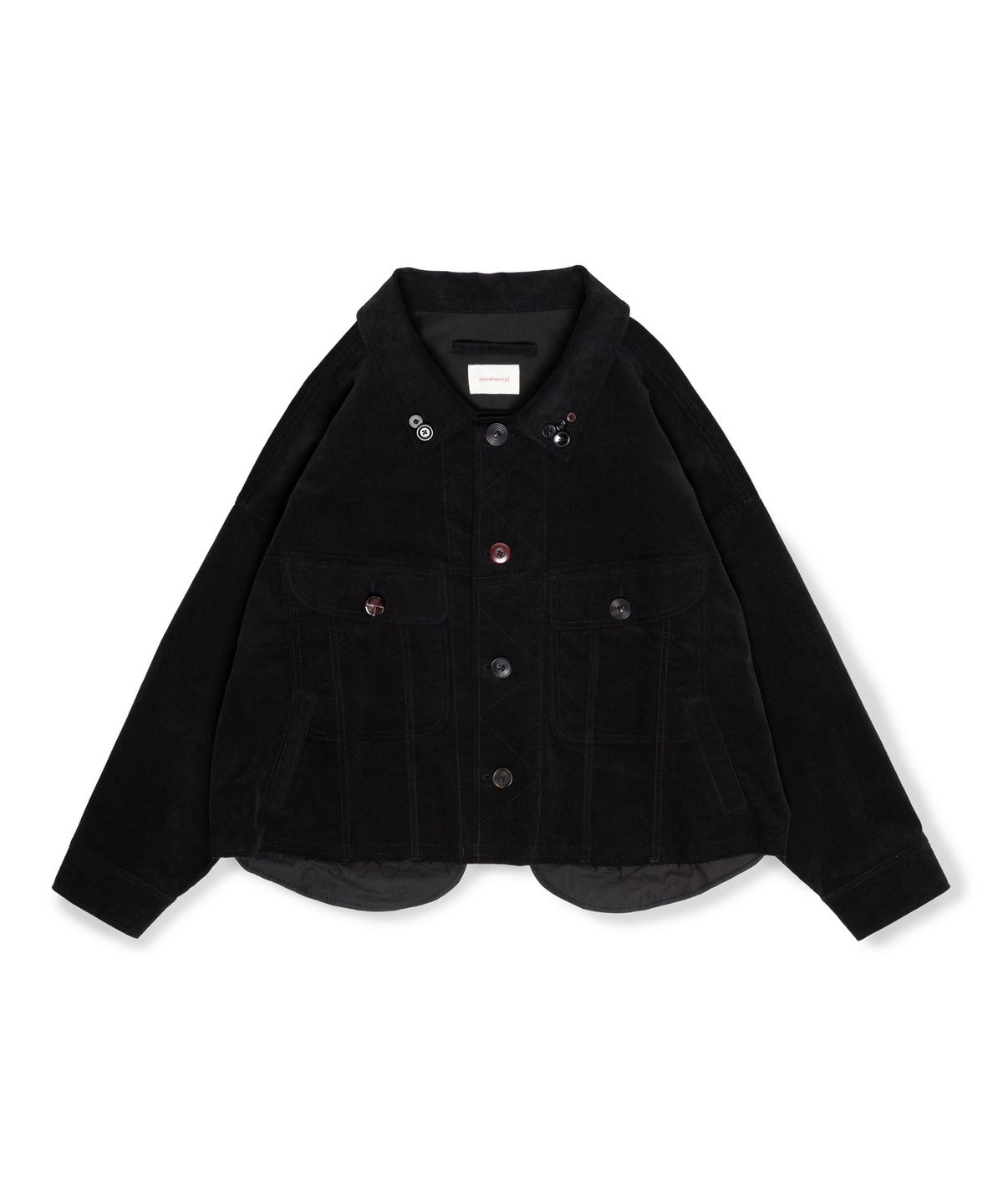 아노니모아노니마(ANONIMO-A) Button Detailed Oversized Corduroy Jacket- Black