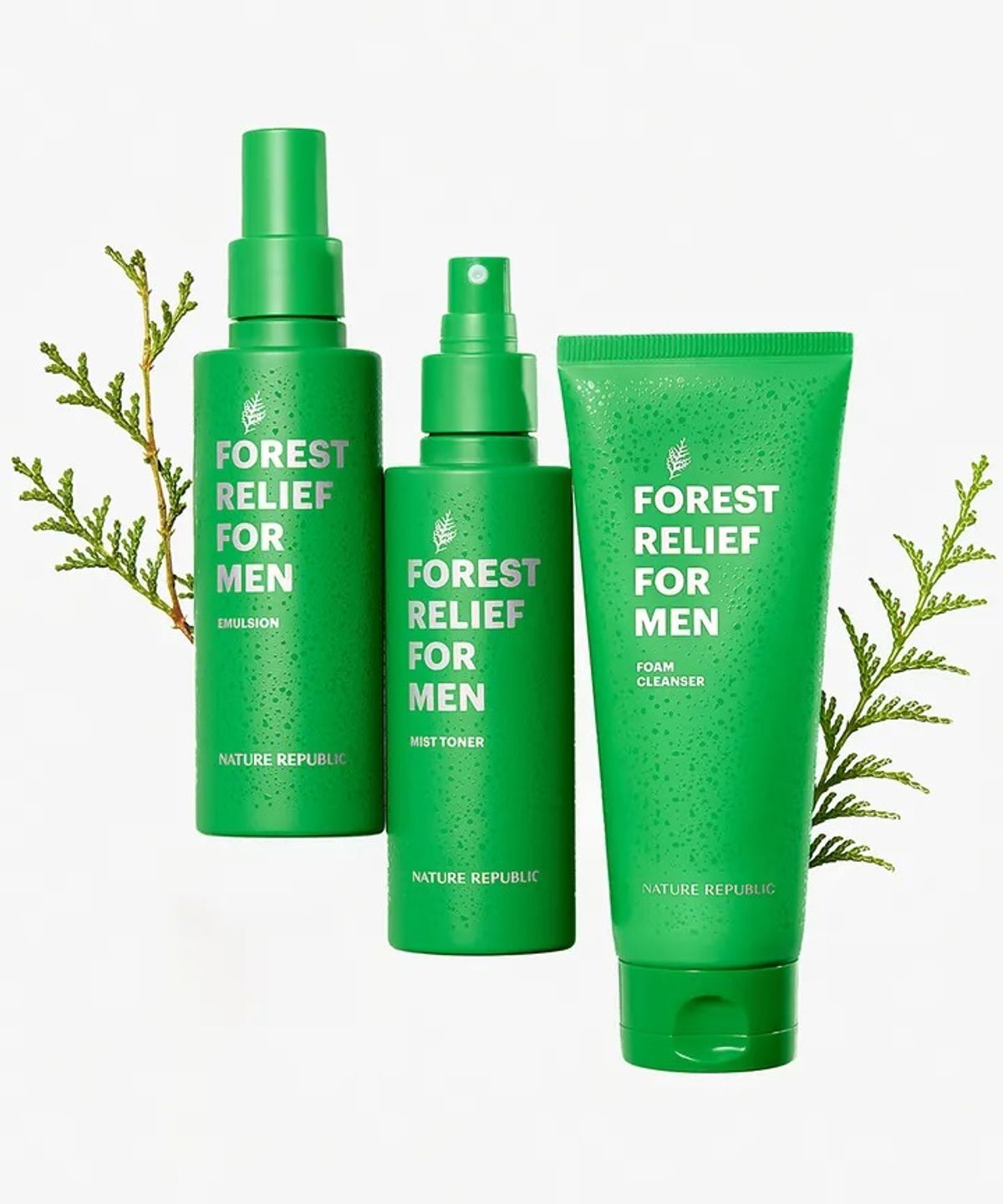 네이처리퍼블릭(NATURE REPUBLIC) 포레스트 릴리프 포 맨 스킨케어 세트 (미스트+에멀전+클렌징폼)