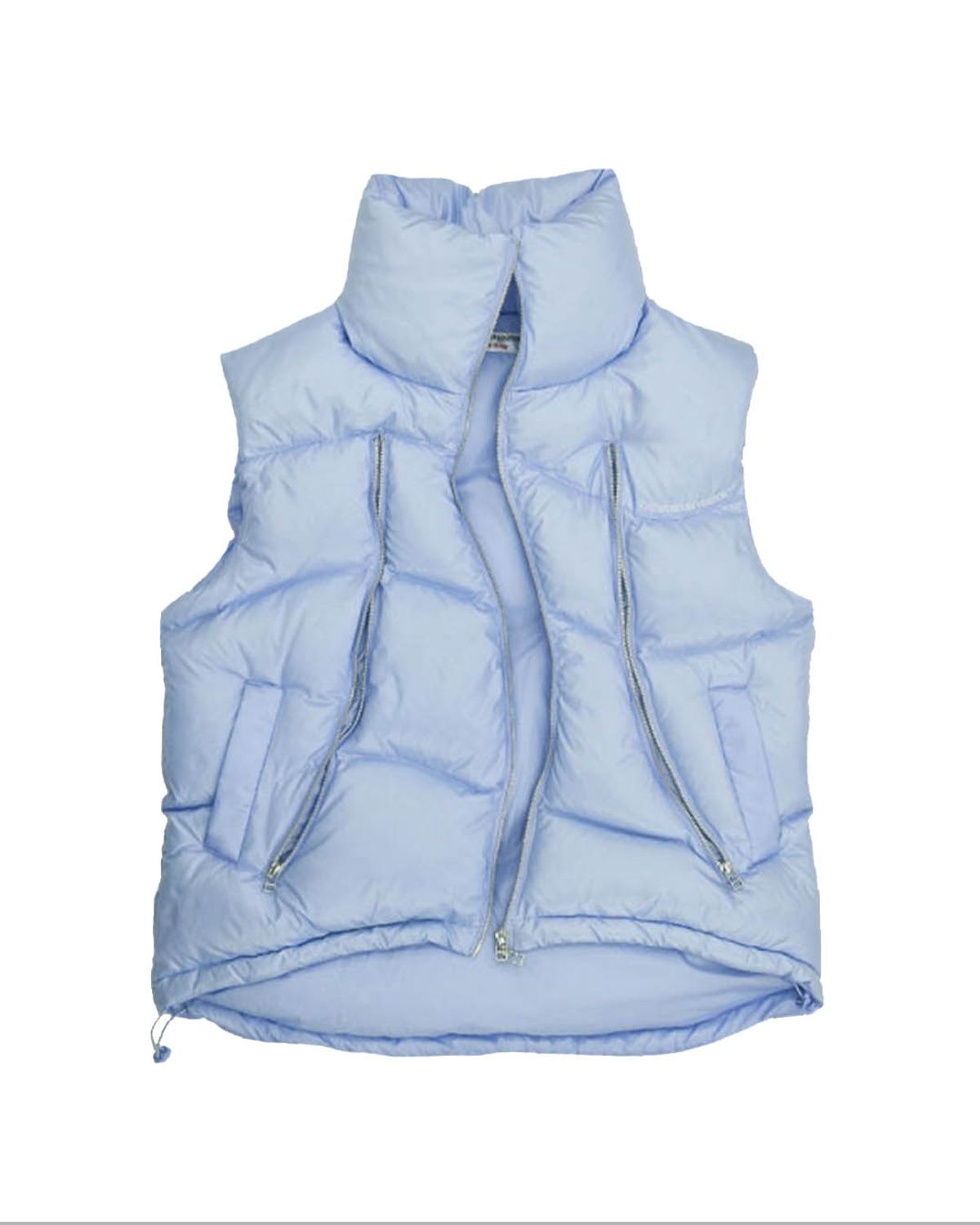 더뮤지엄비지터(THEMUSEUMVISITOR) CURVED ZIPPER PUFFER DOWN VEST (SKY BLUE)