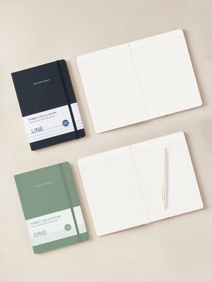 [기획] [2개세트] 테이블토크 그리드 라인 노트 양장 하드커버_7.5mm 줄지 4mm 모눈