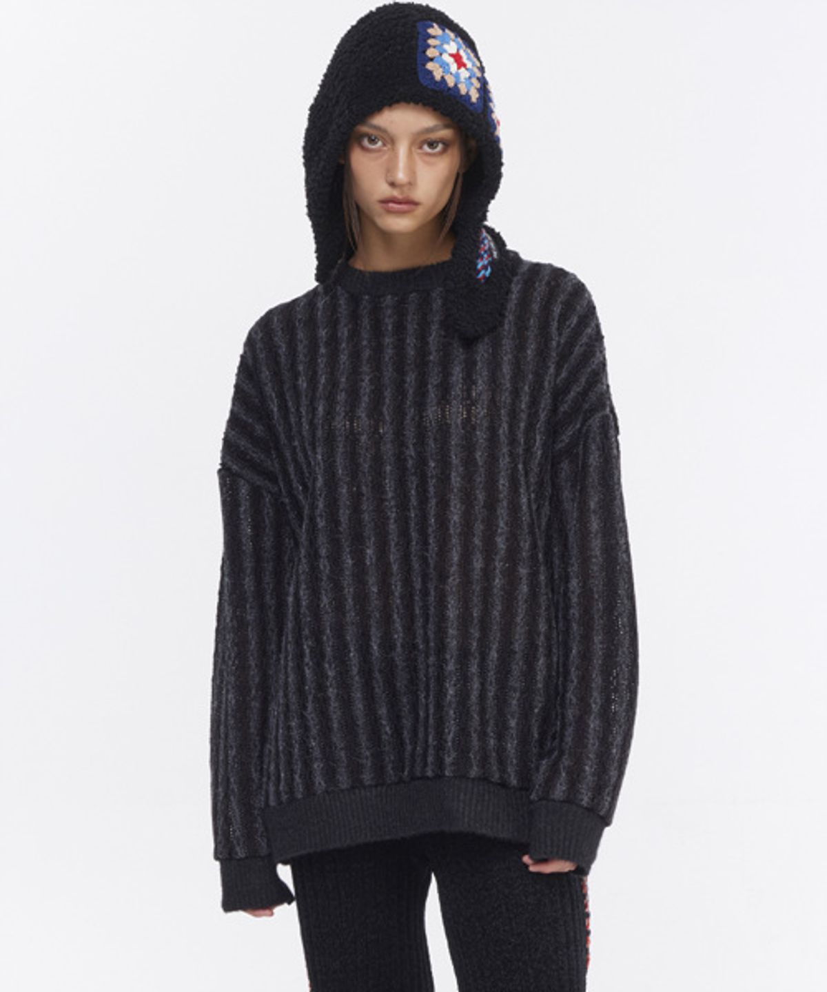 그레이티스트(THE GREATEST) Stripe Knit Black