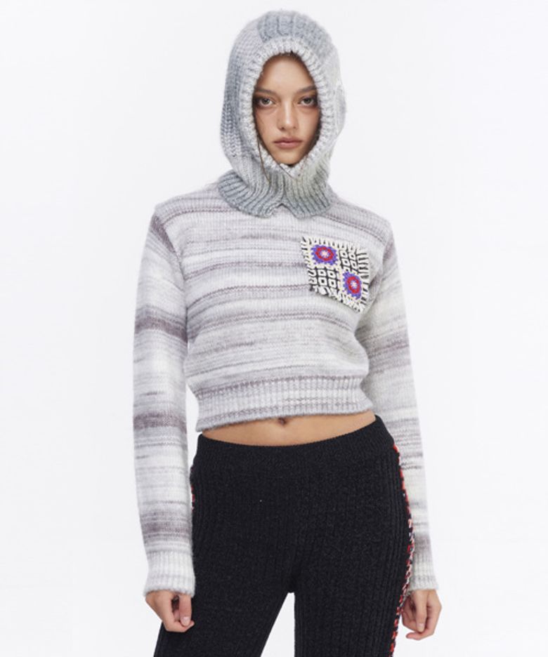 Crop Round Neck Melange