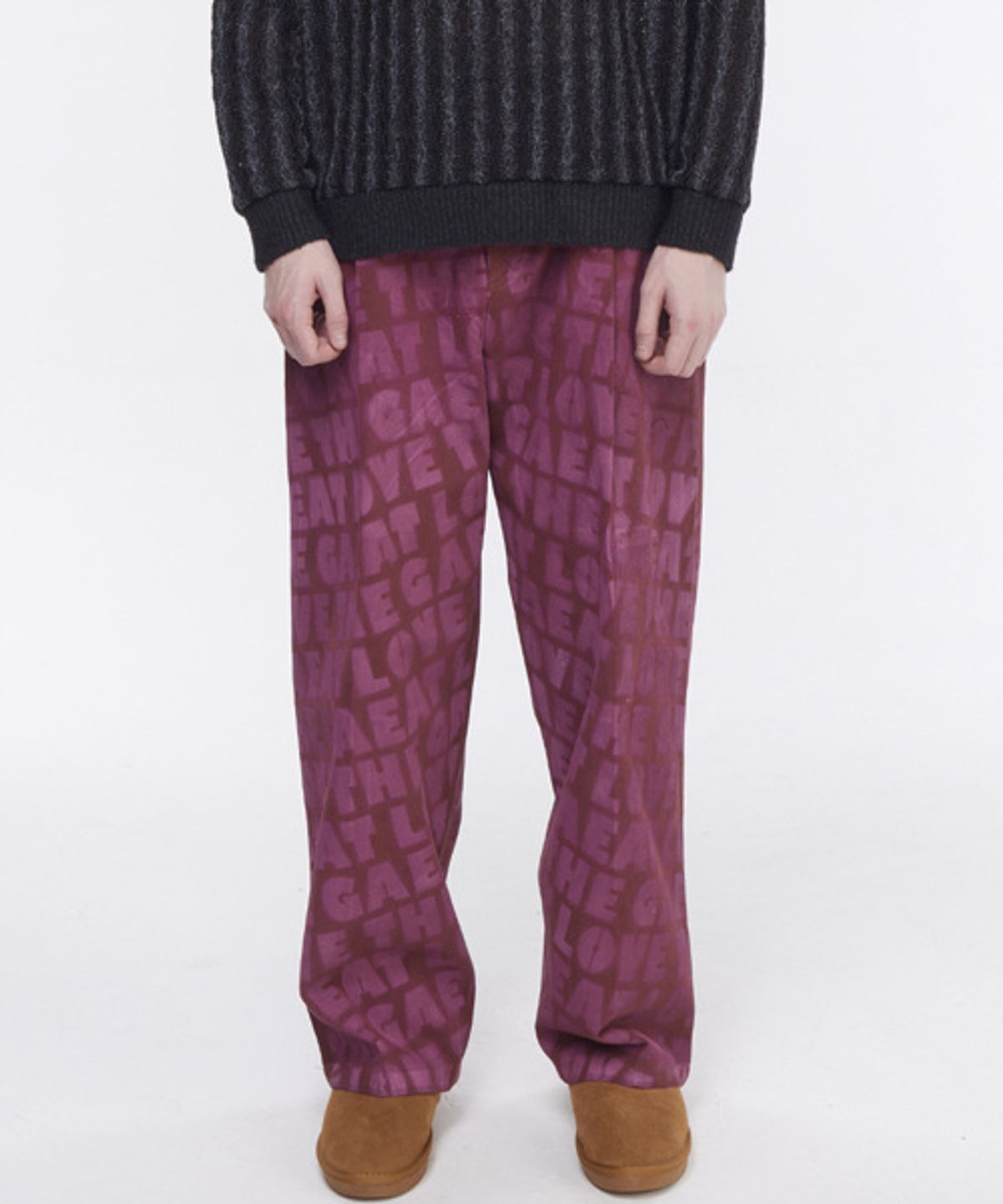 그레이티스트(THE GREATEST) Painting Cotton Pants Burgundy