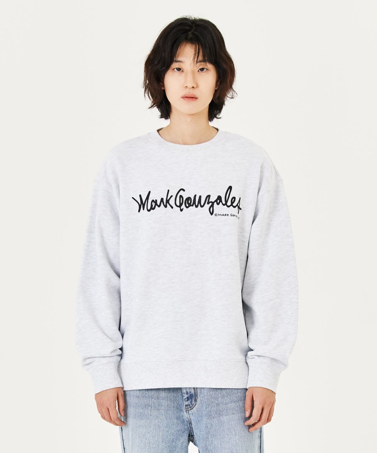 마크곤잘레스(MARK GONZALES) SIGN LOGO OG SWEATSHIRT - L/GREY
