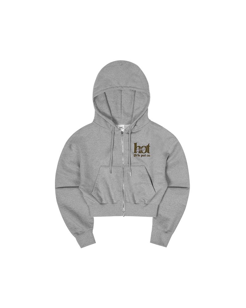 MUSINSA | BORN TO WIN HOT CHROME B LOGO CROP ZIP-UP HOODIE