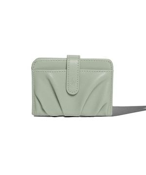 도우 콤팩트 명함 지폐 여성가죽카드지갑 포그그린