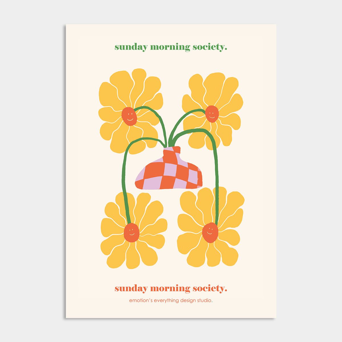 멜팅스튜디오(MELTING STUDIO) 딜라이트 해바라기 액자 인테리어 포스터 / 34. Sunday morning society