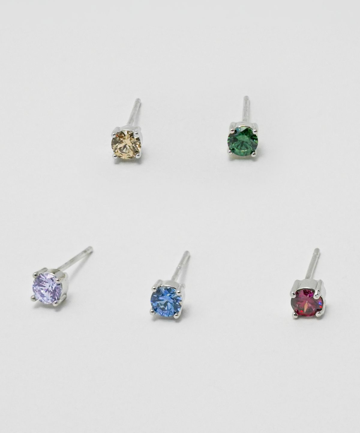 포스트루드(POSTLUDE) [SILVER] 4 COLOR CZ EARRINGS (5 COLORS)