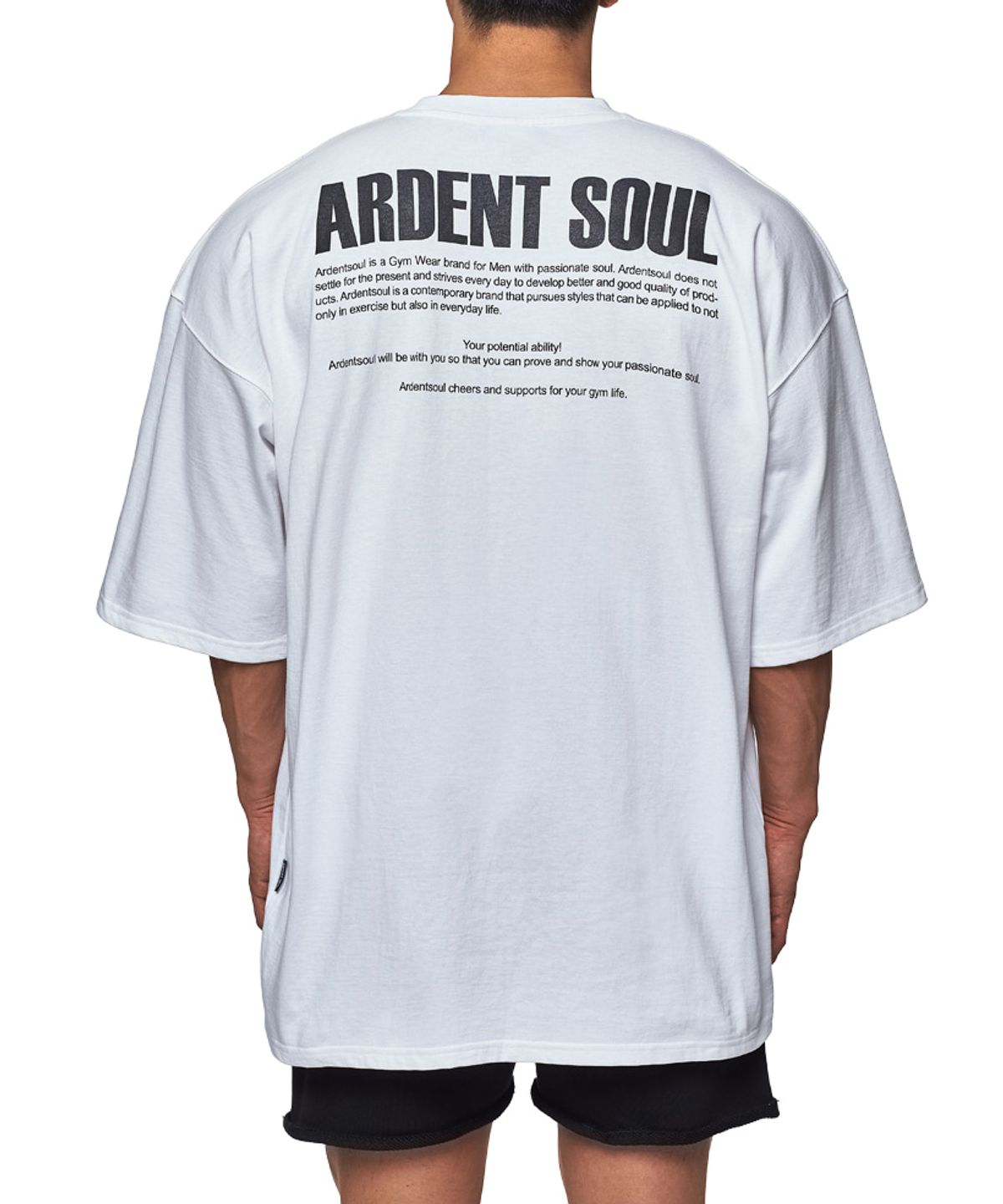 아던트소울(ARDENTSOUL) 시그니처 백로고 오버핏 반팔(화이트)