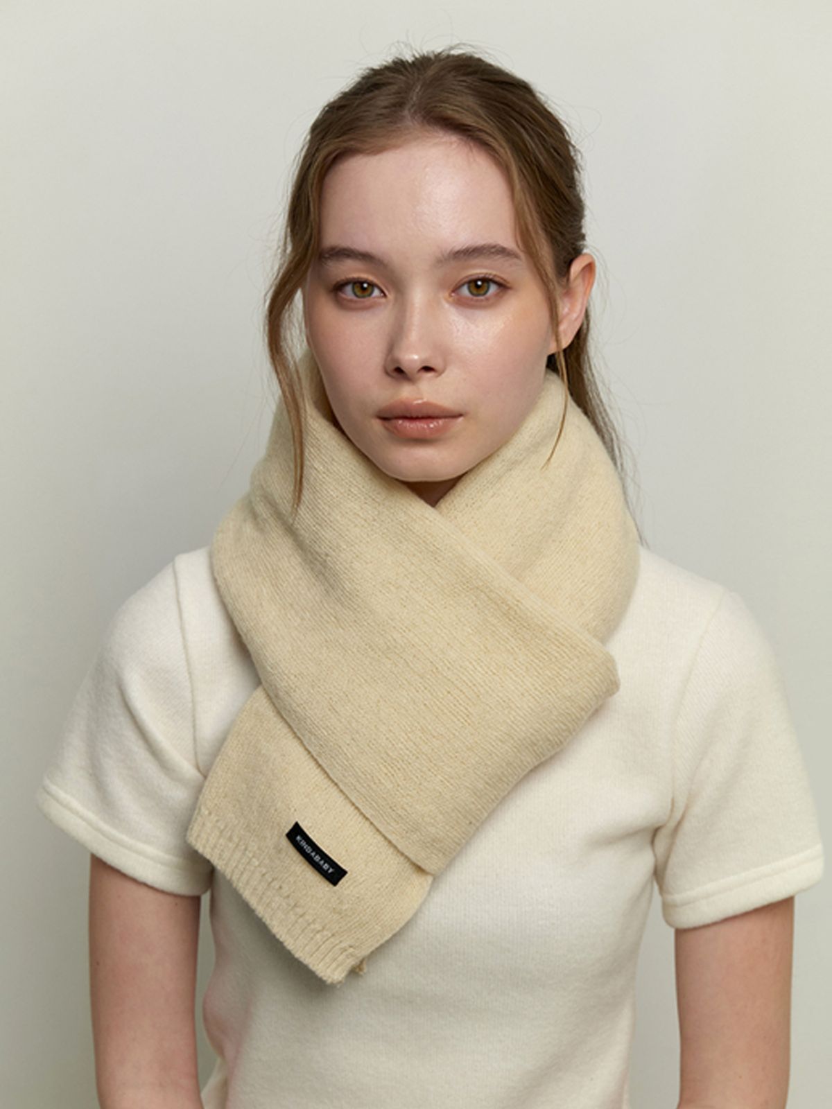 카인더베이비(KINDABABY) cozy knit muffler - ivory