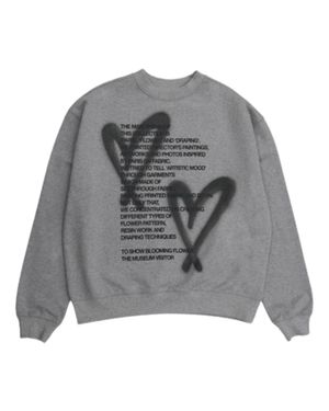 HEART SPRAY PRINTED SWEATSHIRTS (GREY)