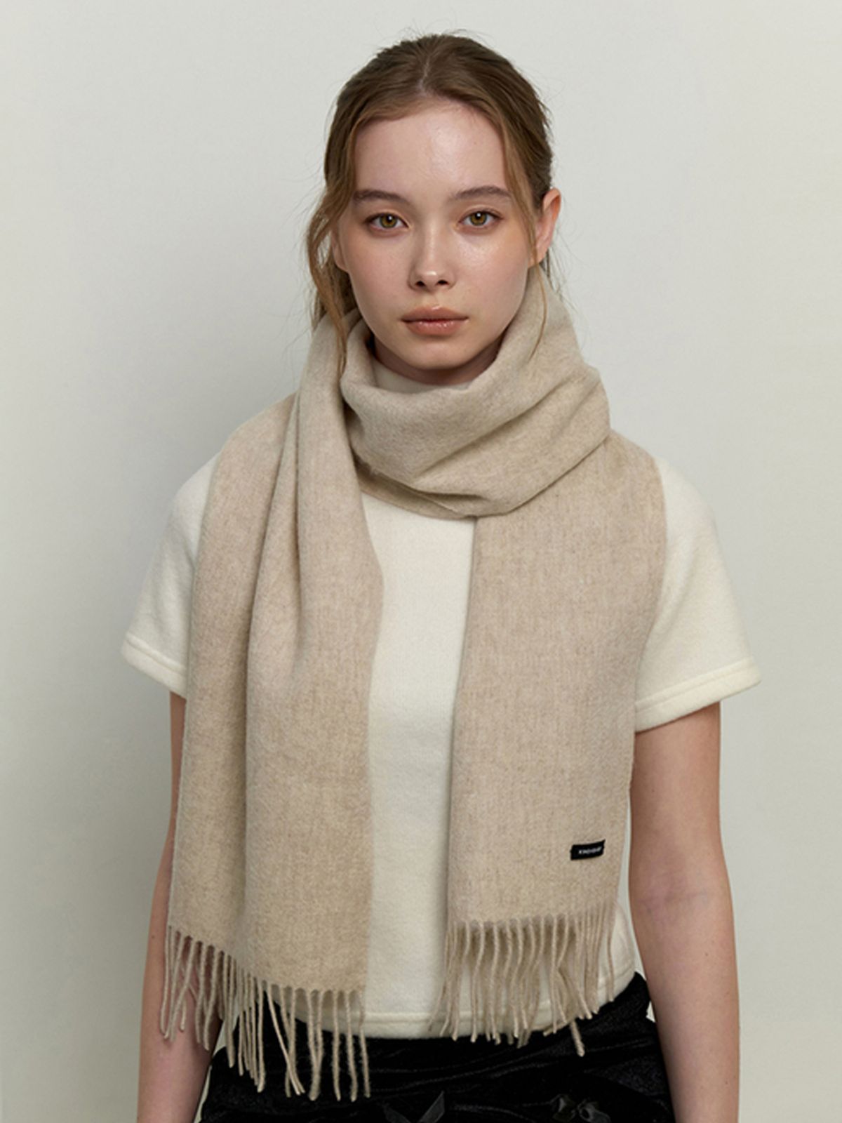 카인더베이비(KINDABABY) basic wool 100 muffler - beige