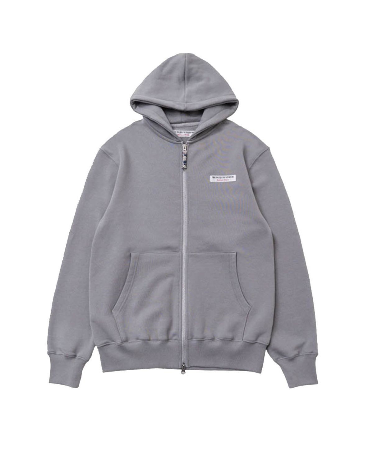 더뮤지엄비지터(THEMUSEUMVISITOR) FABRIC RINGED HOODY (BLUE GREY)