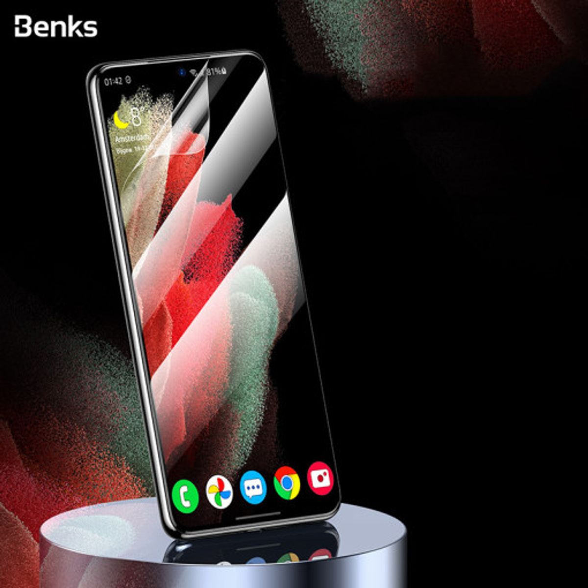 벤크스(BENKS) 갤럭시S21울트라 풀커버 PET 자가복원 투명 액정보호 필름 2매