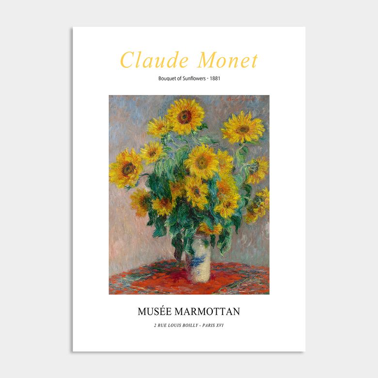 딜라이트 해바라기 액자 인테리어 포스터 / 68. Monet - Bouquet of Sunflowers
