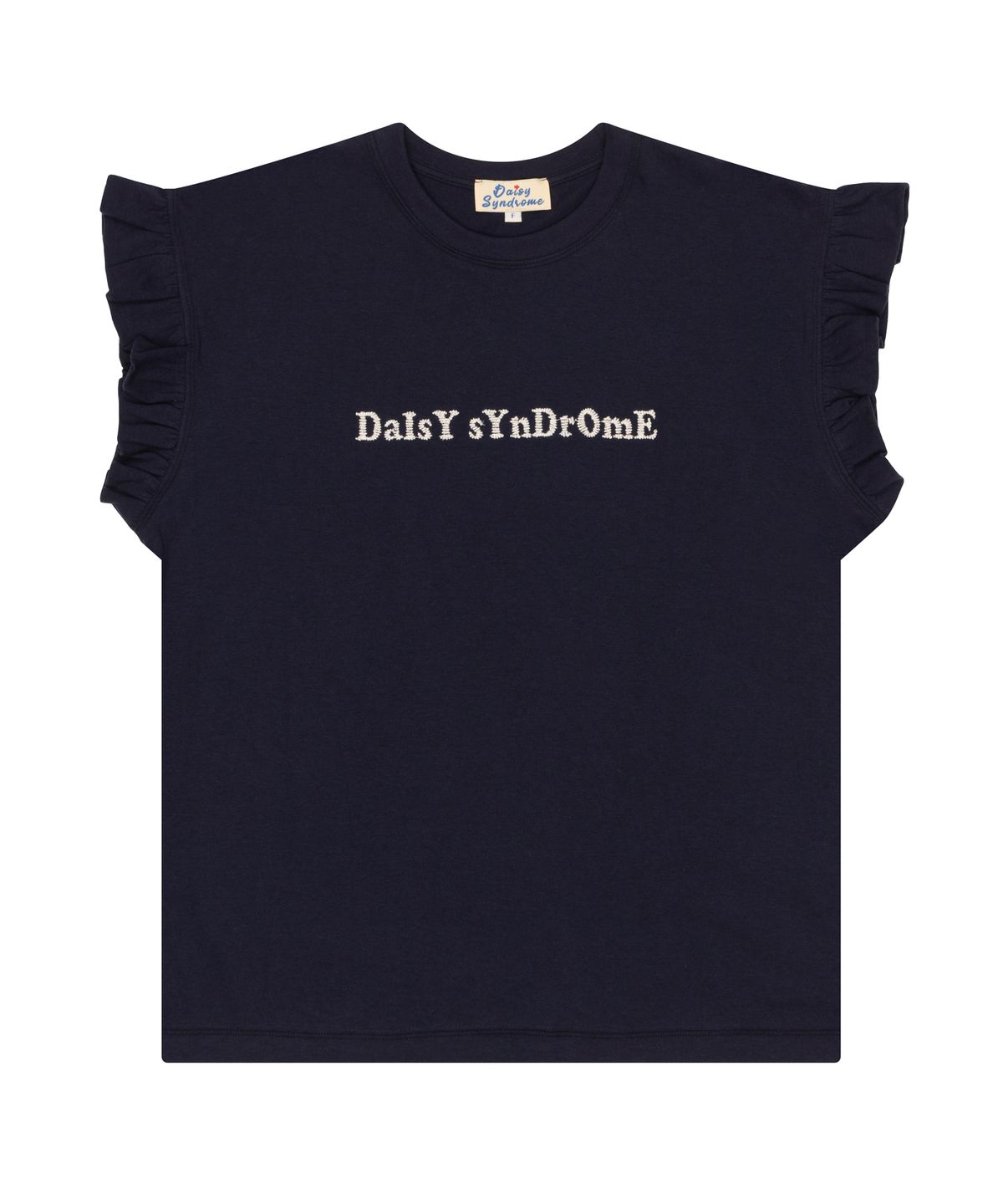 데이지신드롬(DAISY SYNDROME) DAISY FRILL SLEEVELESS T-SHIRTS navy